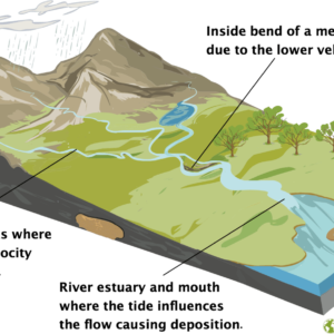 Deposition locations on a river